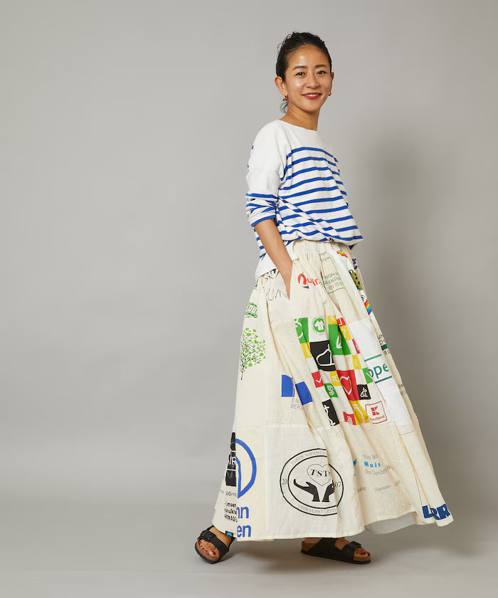 Vintage European Eco Bag Remake Skirt