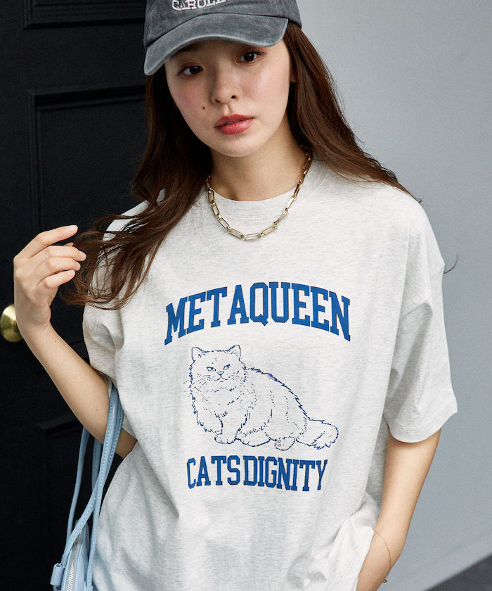 <Functional Material> METAQUEEN Cat Print T-Shirt Limited Edition