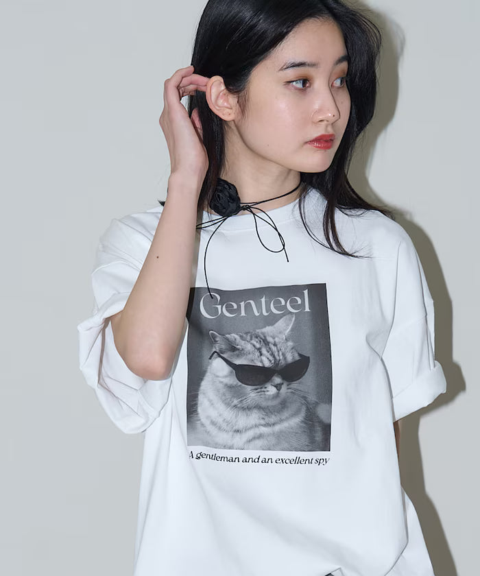 "Genteel" Cat Animal Print T-Shirt Limited Edition