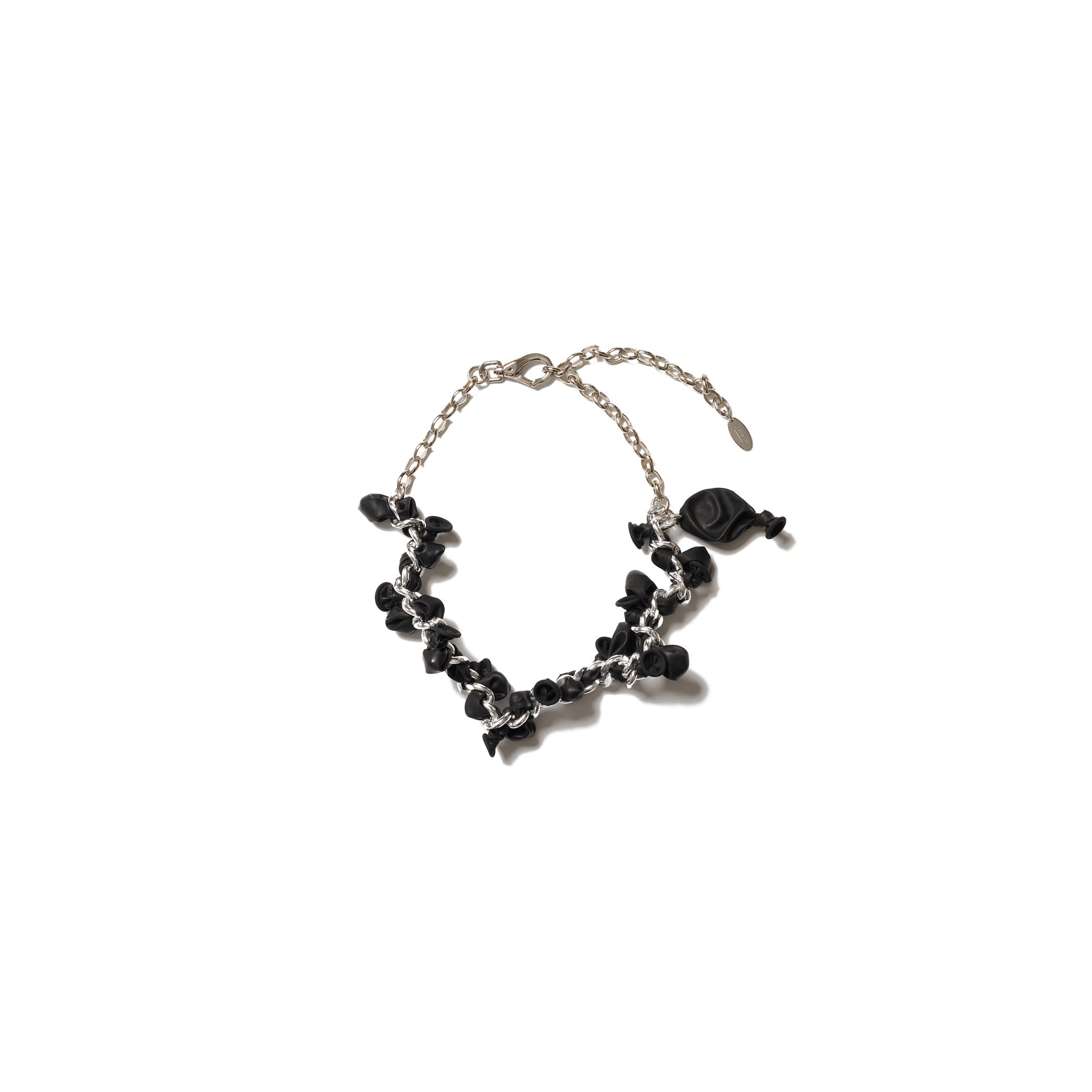 BALLOON CHAIN NECKLACE : SILVER - SILVER