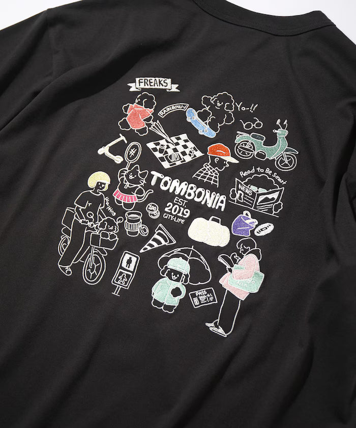 tombonia/Tombonia Back Print Crew Neck Pocket T-Shirt/New Life