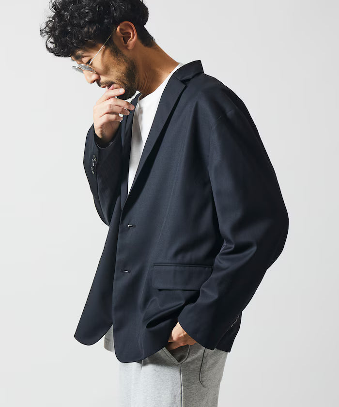 Sleeve-Contrast Tailored Jacket / Relaxed Fit