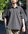 HEAVY WEIGHT/Heavyweight Pigment Short Sleeve Polo Shirt/T-shirt/10.5 oz - Charcoal