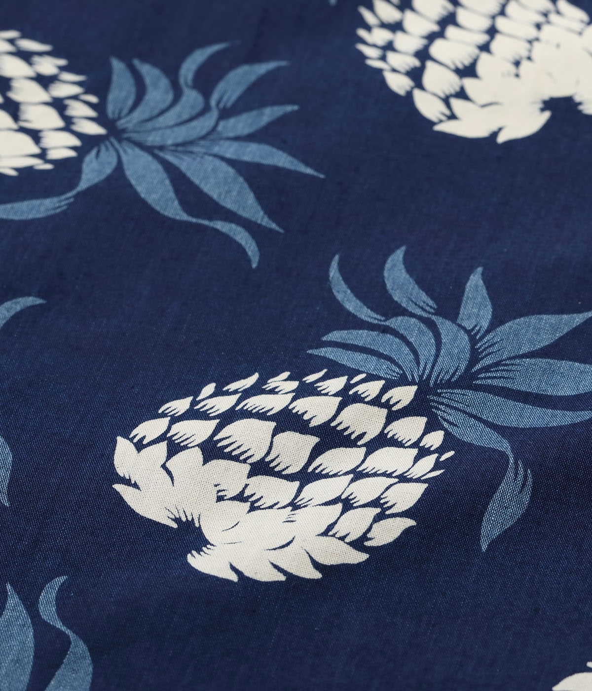 DUKE KAHANAMOKU INDIGO COTTON HAWAIIAN SHIRT “DUKE'S PINEAPPLE”