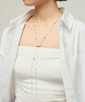 Random Pearl Long Necklace - Silver