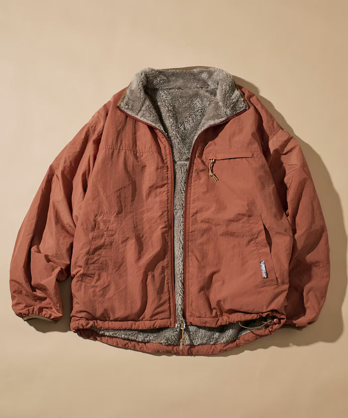 Relaxed Fit One Point Logo Reversible Nylon Fleece Jacket