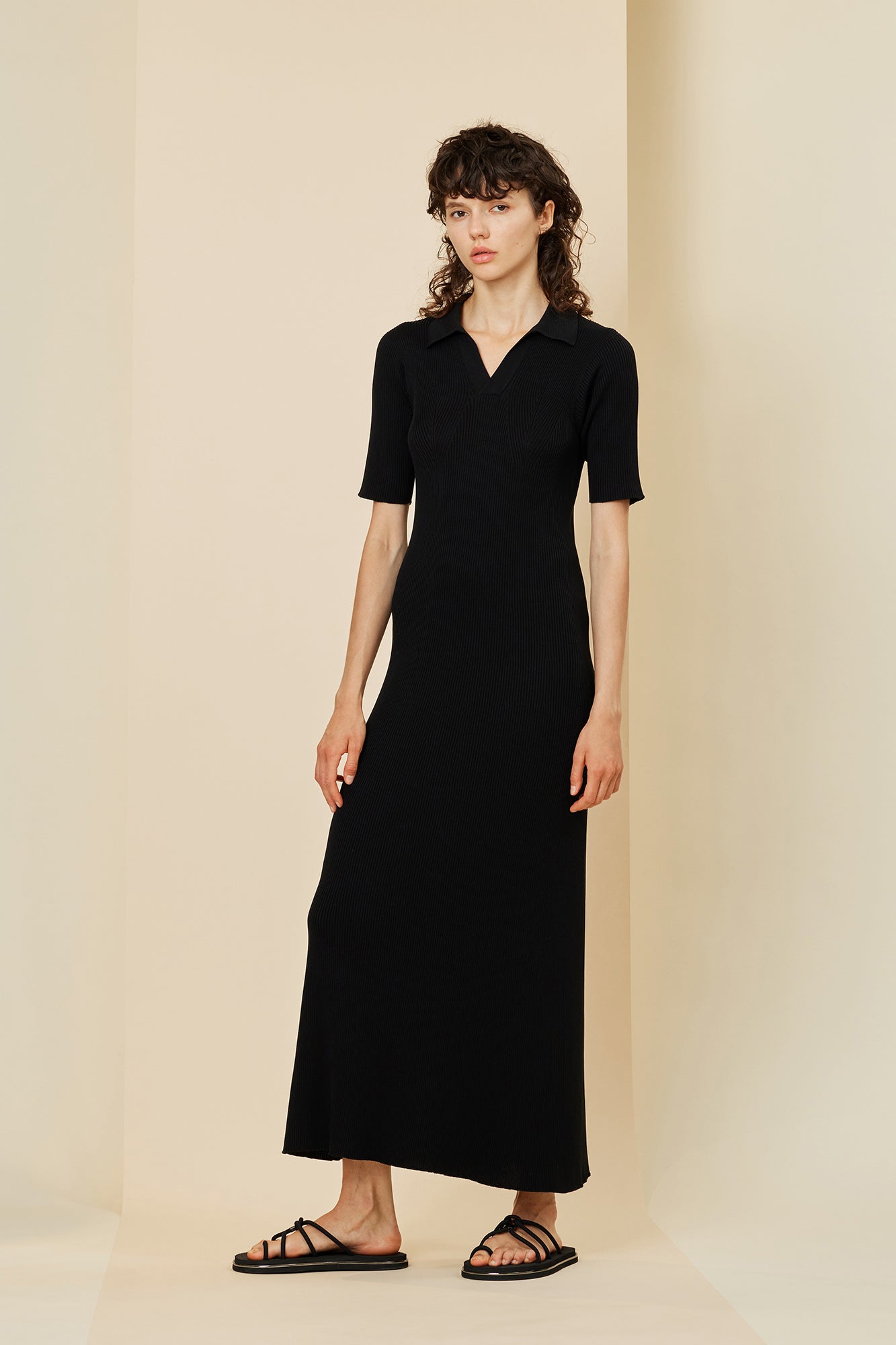 BS RIB SHORT SLEEVE POLO DRESS