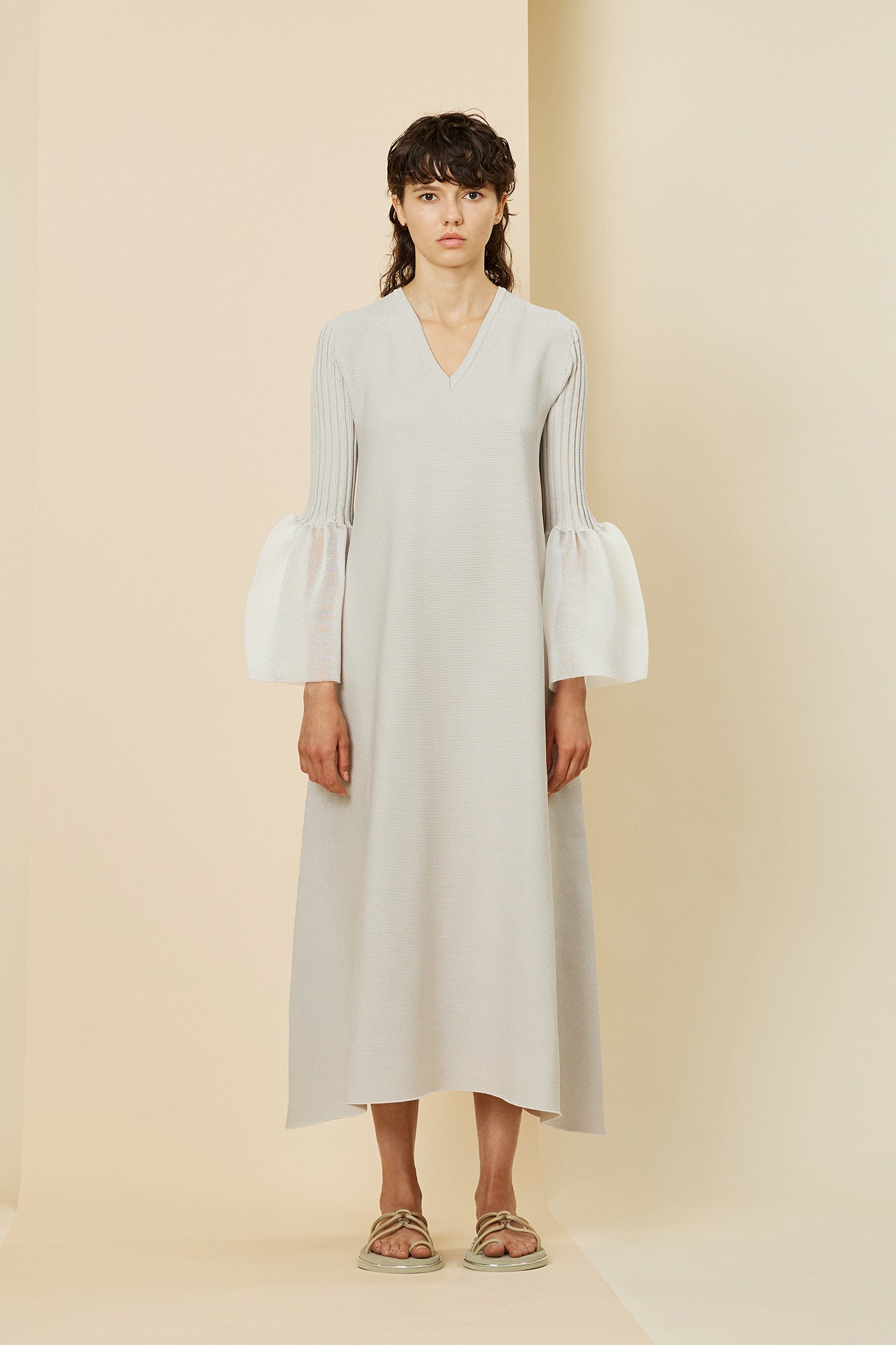 POTTERY LUCENT GLITTER LONG BELL SLEEVE FLARE DRESS