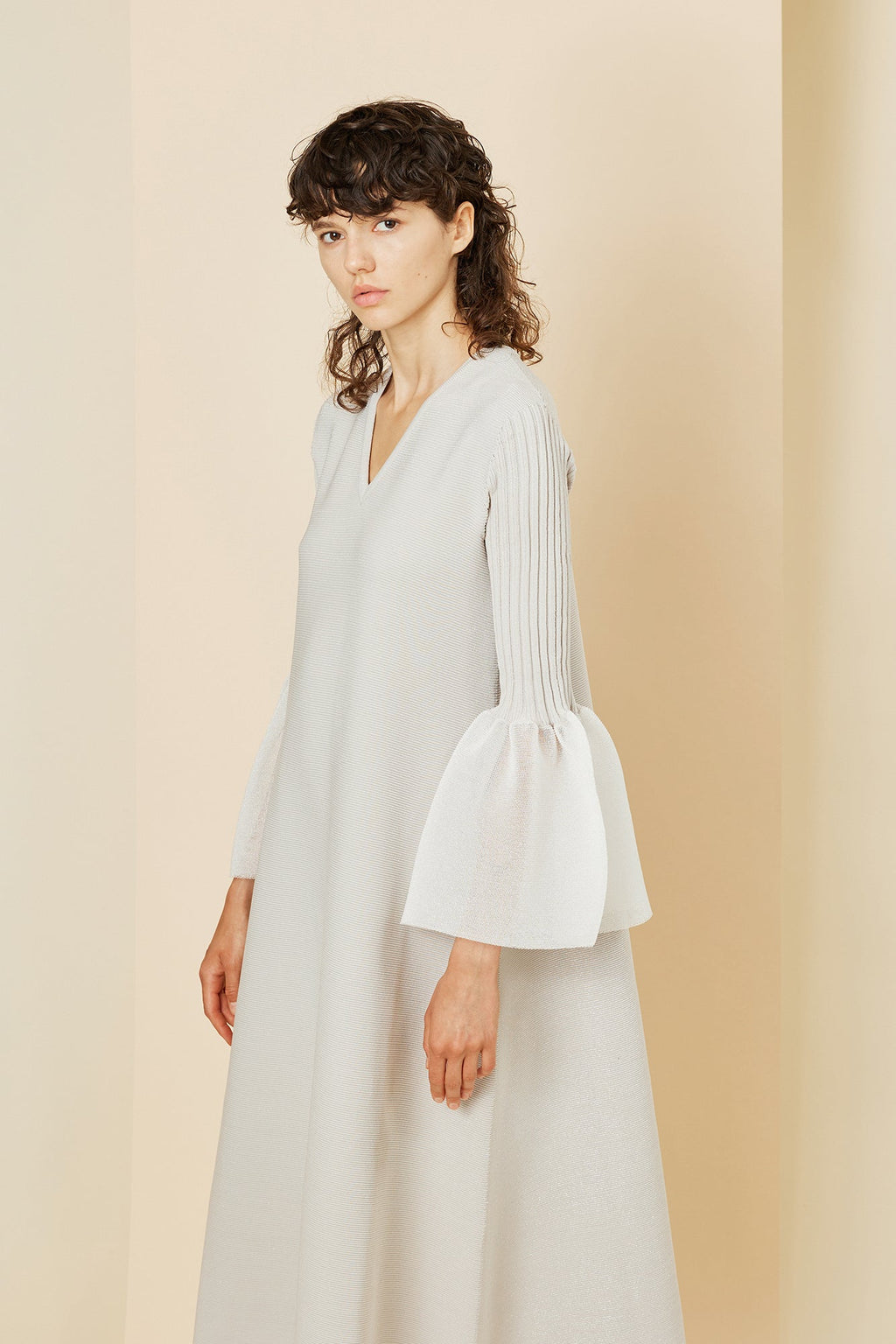 POTTERY LUCENT GLITTER LONG BELL SLEEVE FLARE DRESS