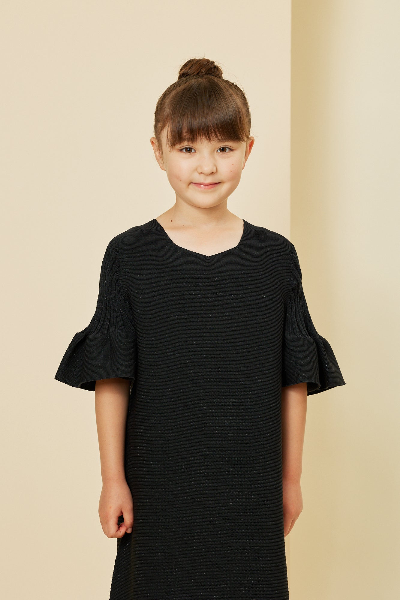 POTTERY KID METAL SHORT BELL SLEEVE FLARE DRESS