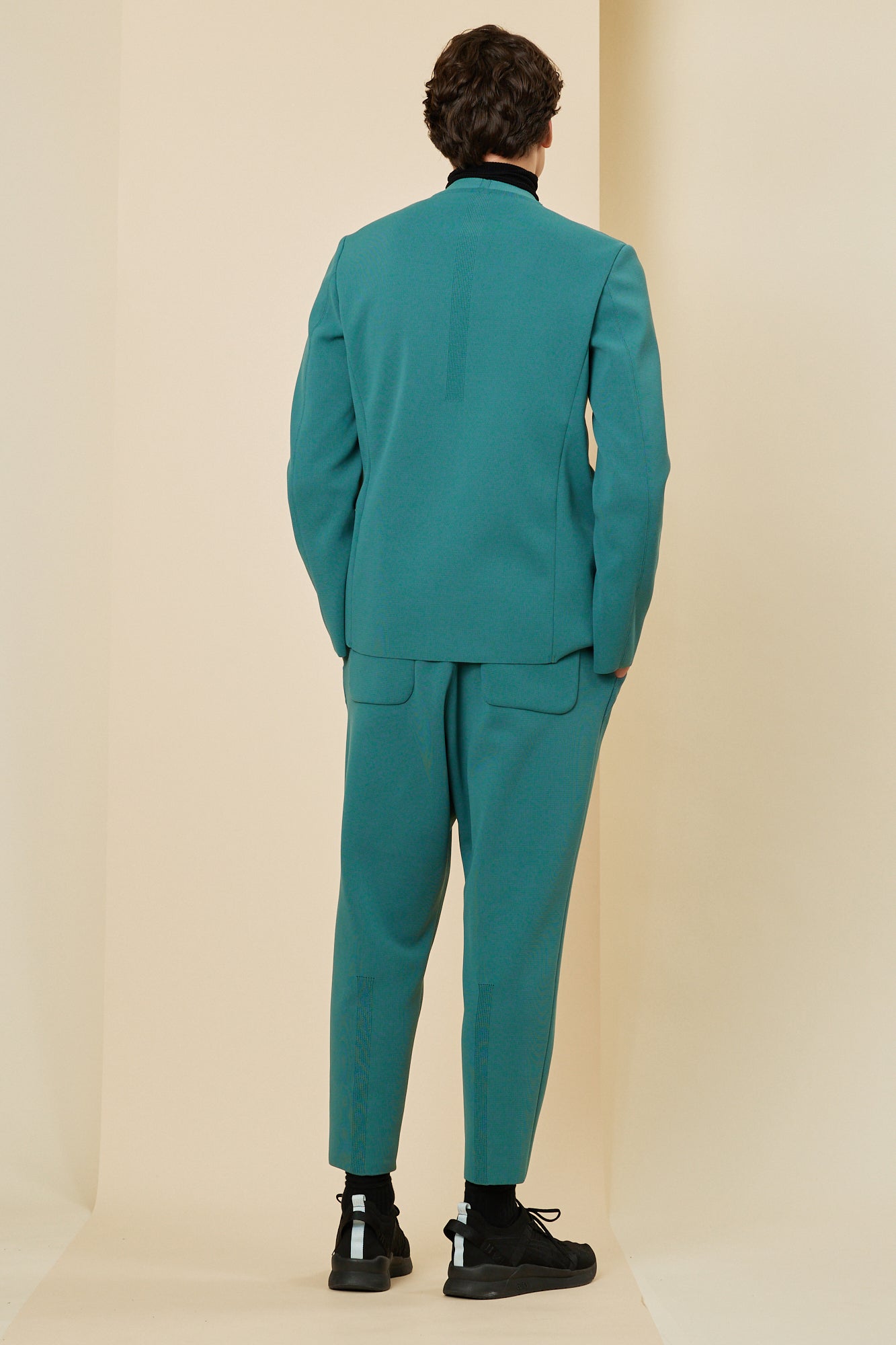 MILAN DOUBLE BREASTED COLLARLESS JACKET