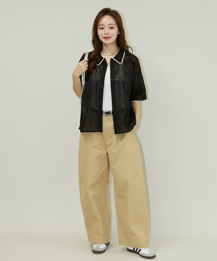 Pico race lace color collar lace shirt limited edition