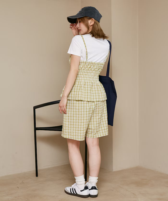 Shearling camisole x short pants set limited edition