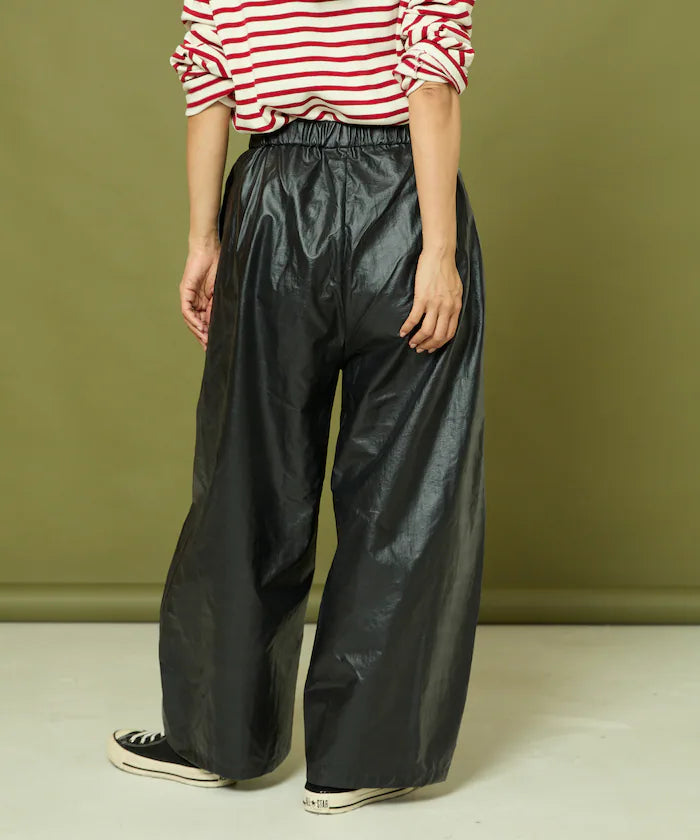 Leatherette Easy Tuck Pants