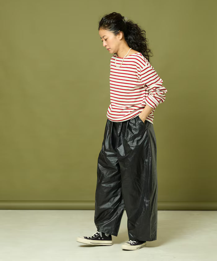 Leatherette Easy Tuck Pants
