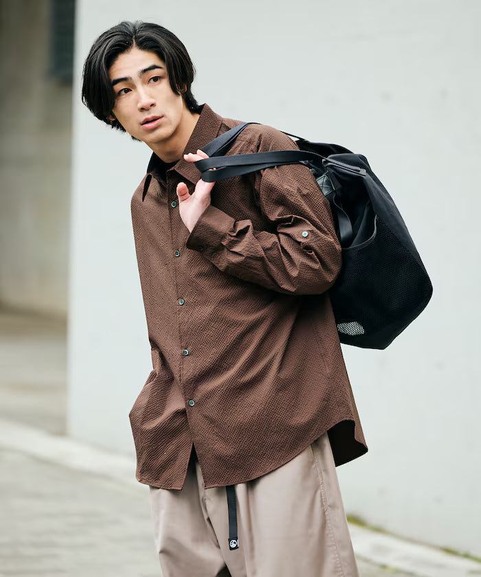 AiRide/Air Ride Relax Fit 2WAY Roll Up Sheer Seersucker Shirt/Pocketable/Quick Dry/UV Cut [Limited Release]