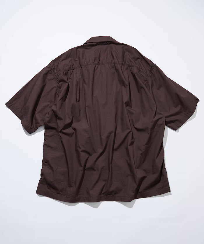 Magazine Pocket Chain Stitch Open Collar Shirt