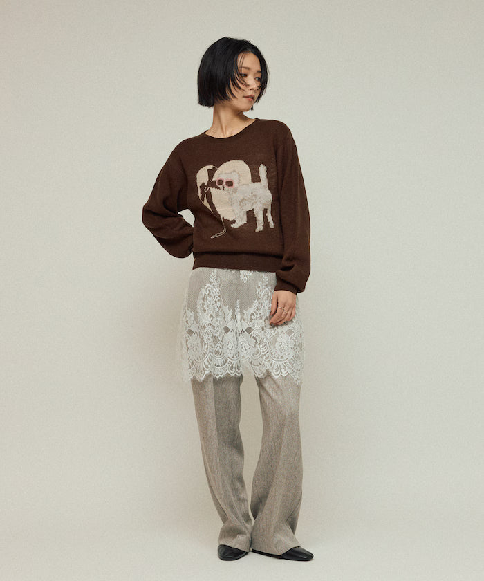 Sweat-like Animal Jacquard Knit