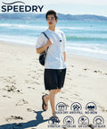 SPEEDRY Set with Bag Stretch Setup/T-Shirt/Shorts/3 in 1 /Rash Guard/Quick Dry/UV Cut/Heat Shield 【Limited Edition】 - White x Black