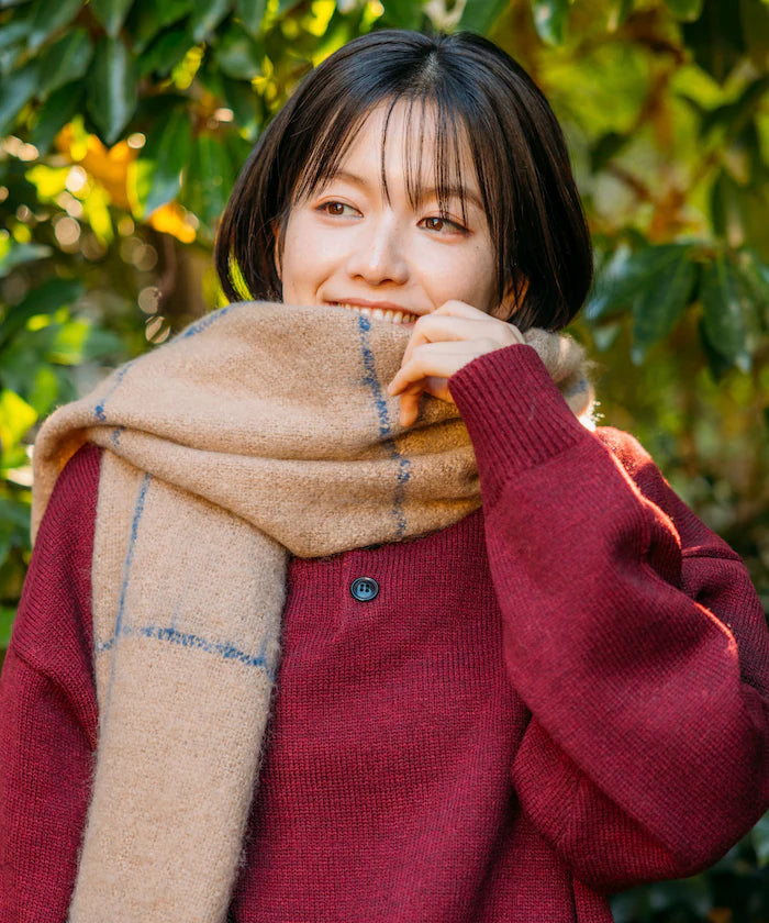 Window Pen Check Pattern Volume Scarf