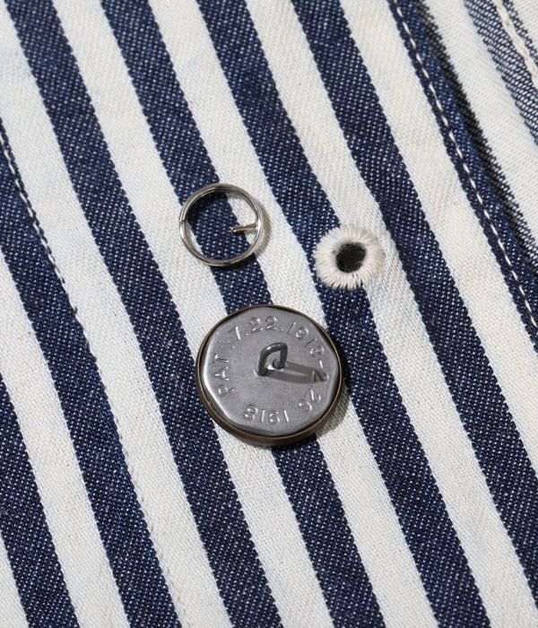 HEADLIGHT × FICTION ROMANCE NOS 7oz. 1/4" INDIGO STRIPE WORK COAT