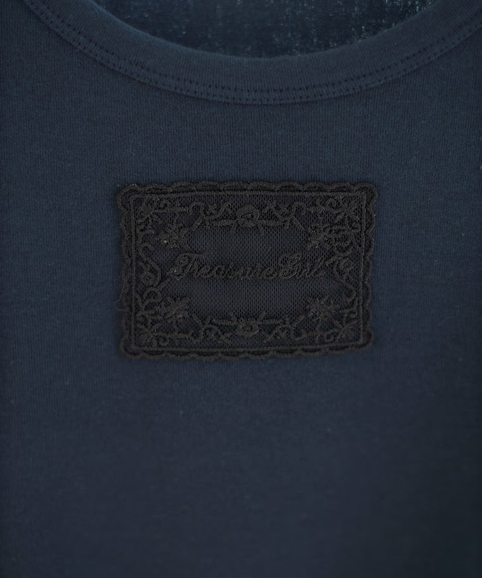 Lace Applique Cotton Modal T-Shirt