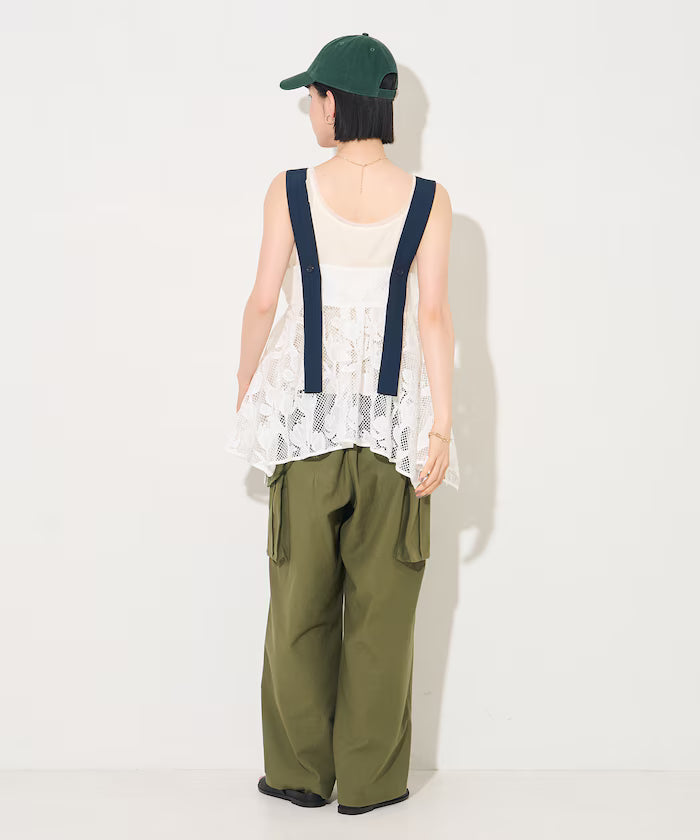 Flower Motif Batten Lace Iris Hem Camisole Top 【Limited Edition】
