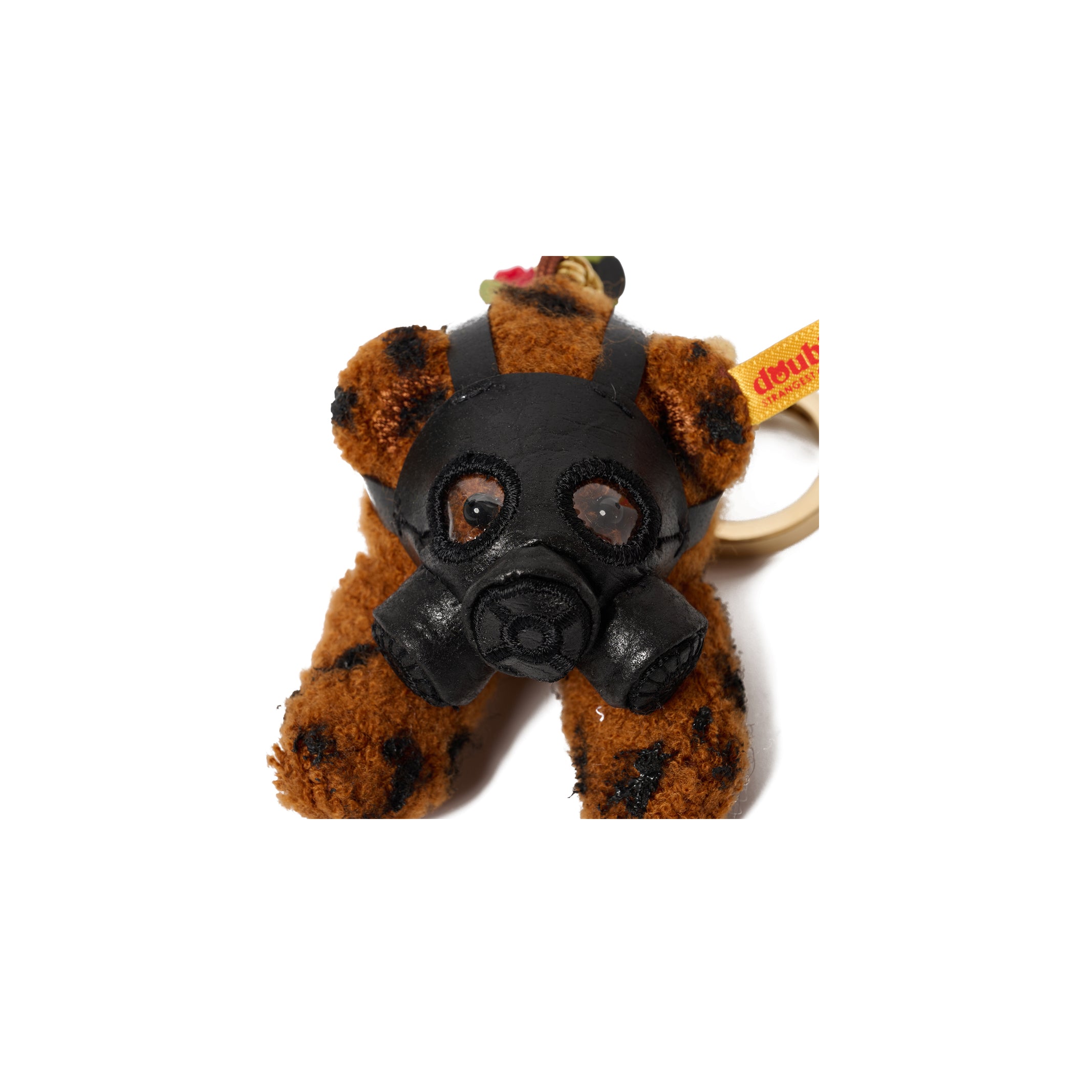 GAS MASK BEAR KEY RING : GOLD