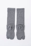 WOOL TABI PILE SOCKS - GRAY