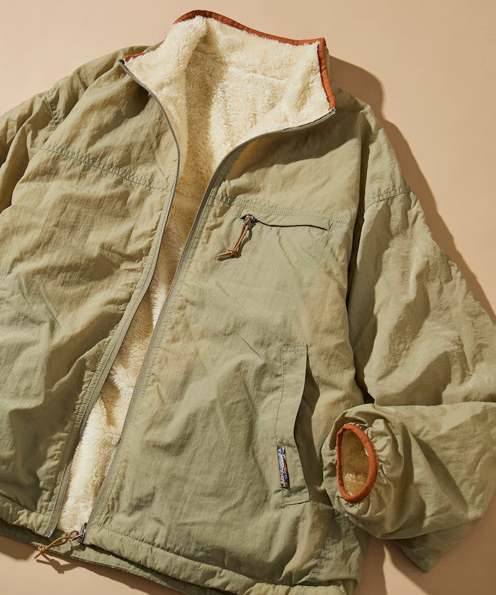 Relaxed Fit One Point Logo Reversible Nylon Fleece Jacket