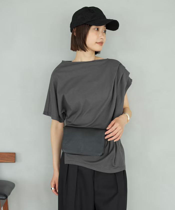 Organic Cotton Asymmetrical Draped Top