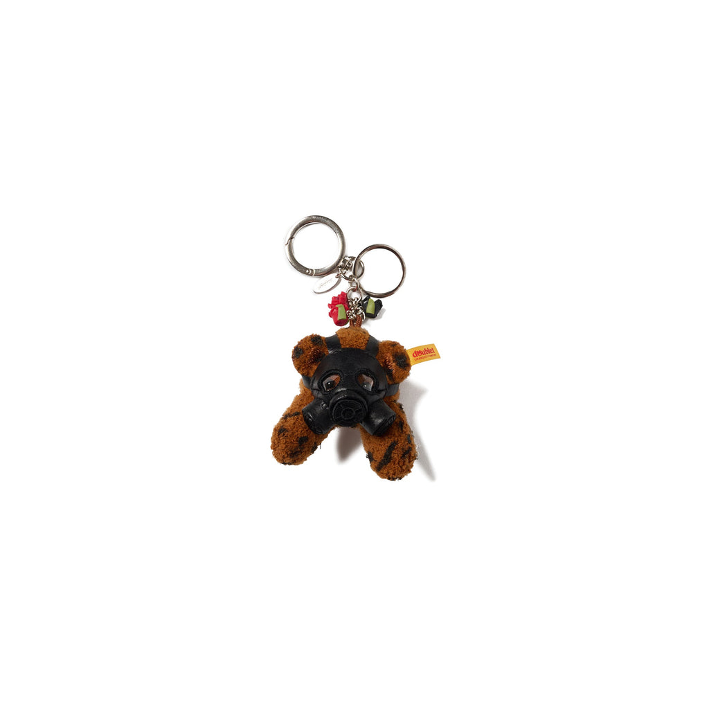 GAS MASK BEAR KEY RING : SILVER - SILVER