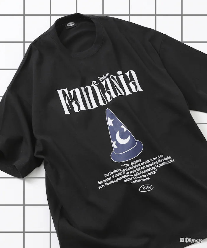 Limited Edition/DISNEY Disney Special Order Big Silhouette Front Print Crew Neck T-Shirt Fantasia - Black