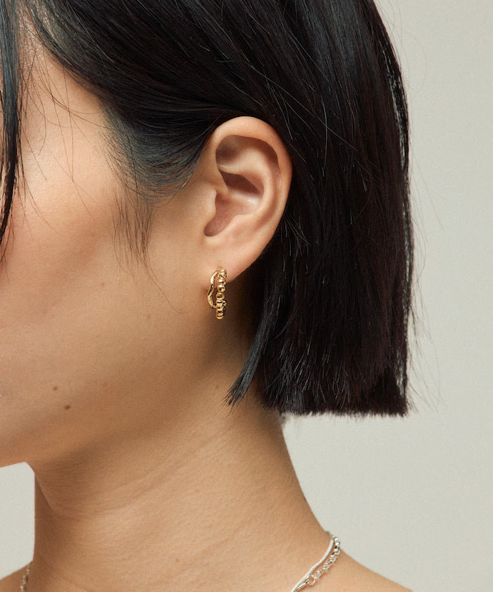 Double Hoop Earrings / For Both Ears - Gold