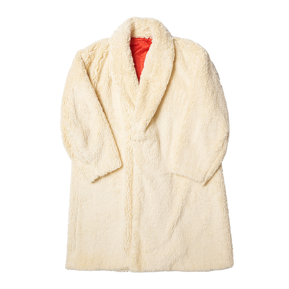 ORGANIC COTTON FUR LONG COAT - IVORY