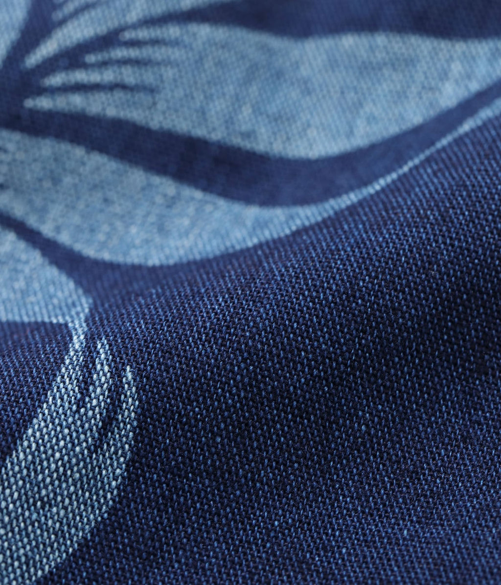 DUKE KAHANAMOKU INDIGO COTTON HAWAIIAN SHIRT “DUKE'S PINEAPPLE”