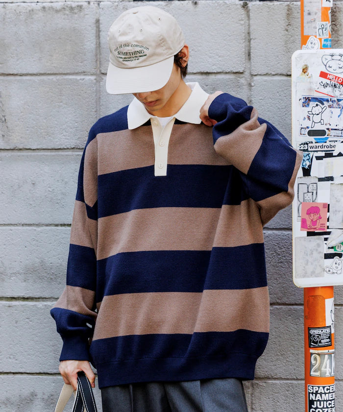 Big Silhouette Border Knit Rugby Shirt [Limited Edition]