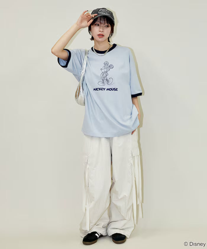 <Functional Material>Mickey Mouse/Sketch Ringer T-Shirt Limited Edition