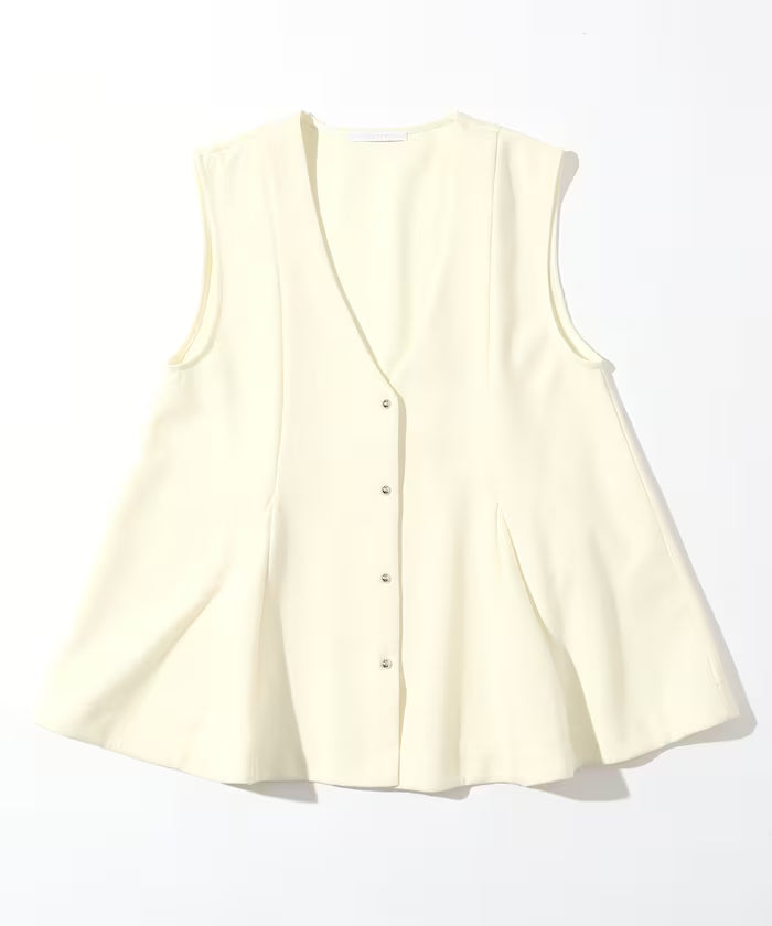 Cardboard Peplum V-Neck Vest