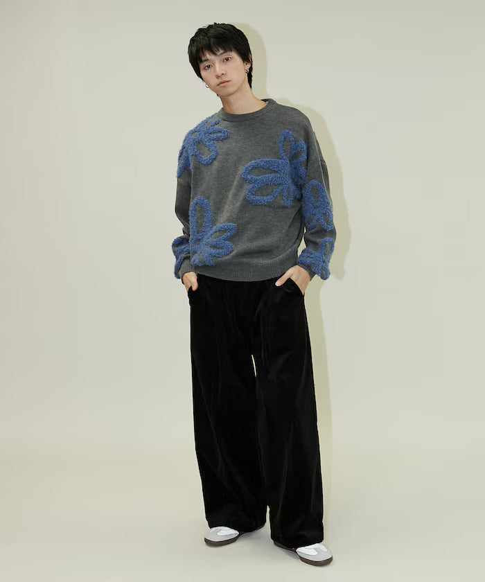Boucle Flower Pattern Pullover Knit [Limited Edition]