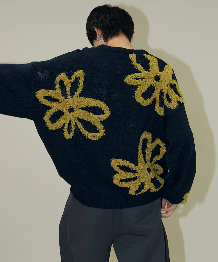 Boucle Flower Pattern Pullover Knit [Limited Edition]