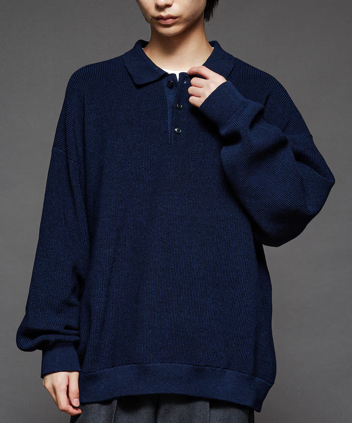 Relaxed Fit Cable Knit Polo Color Knit [Limited Release]