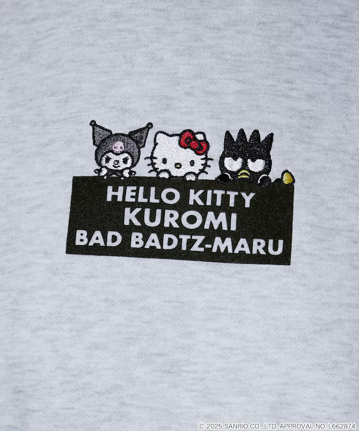 "SANRIO/Sanrio" Flock & Embroidery Art Sweat