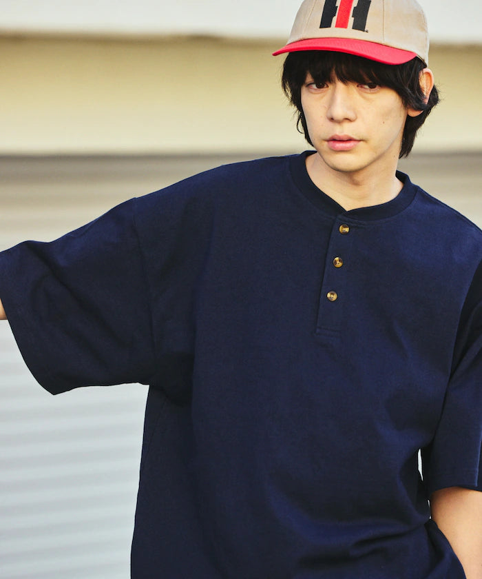 9 oz Heavyweight Big Silhouette Henley Neck T-Shirt/Heavyweight 【Limited Edition】