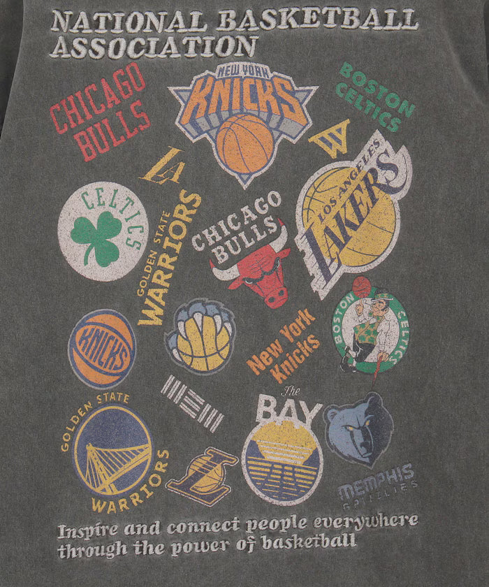 NBA × FREAK'S STORE Collaboration Random Team Logo Backprint Crewneck T-Shirt