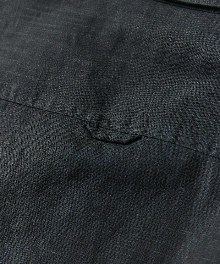 LINEN COTTON OPEN COLLAR SS SHIRT