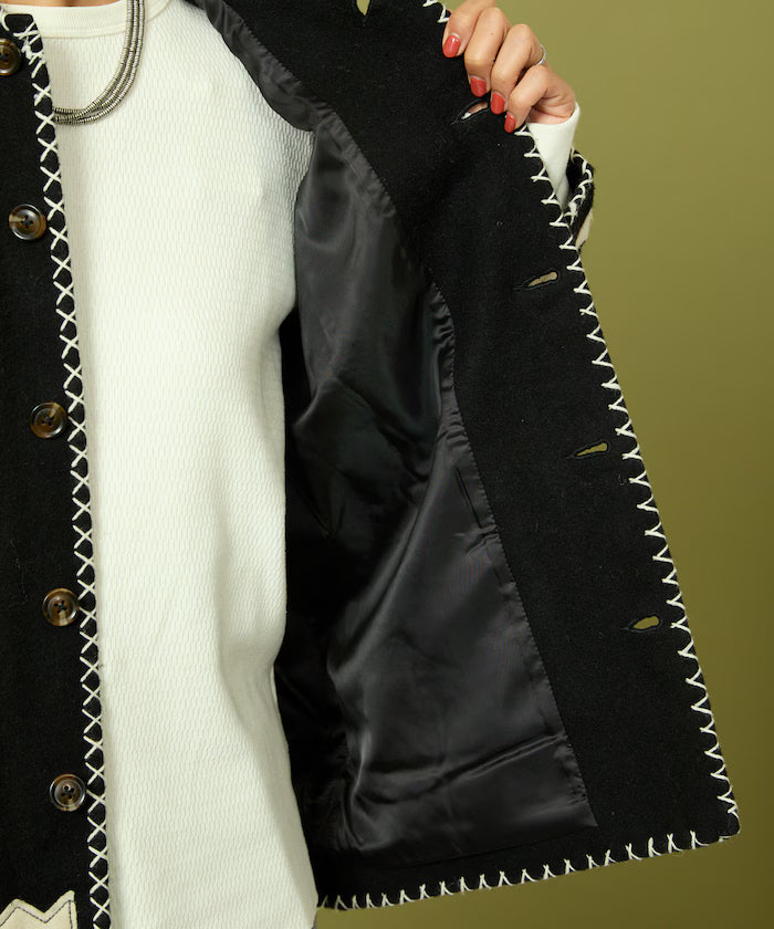Indian Embroidery Wool Mexican Jacket