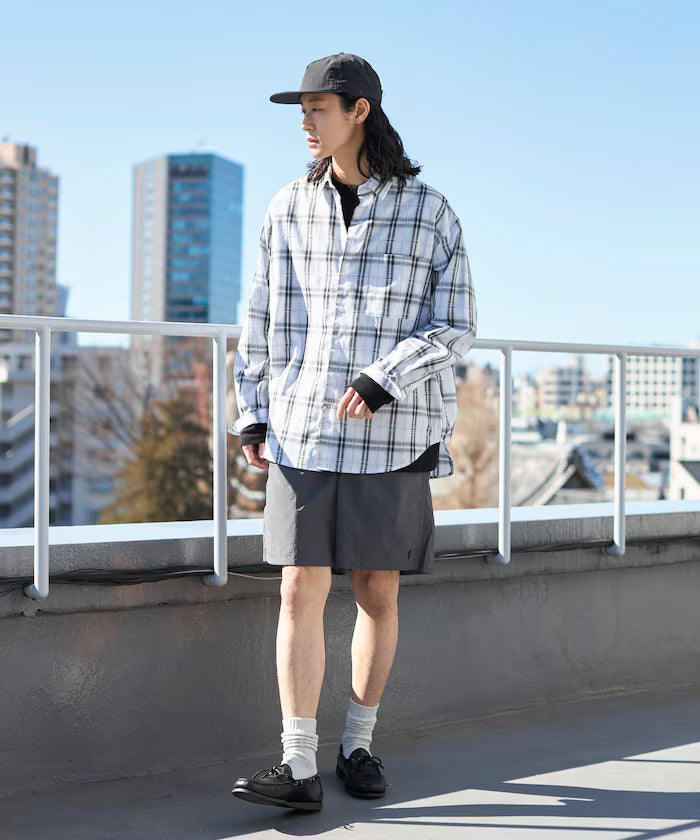 Nylon Medium Length Baggy Shorts