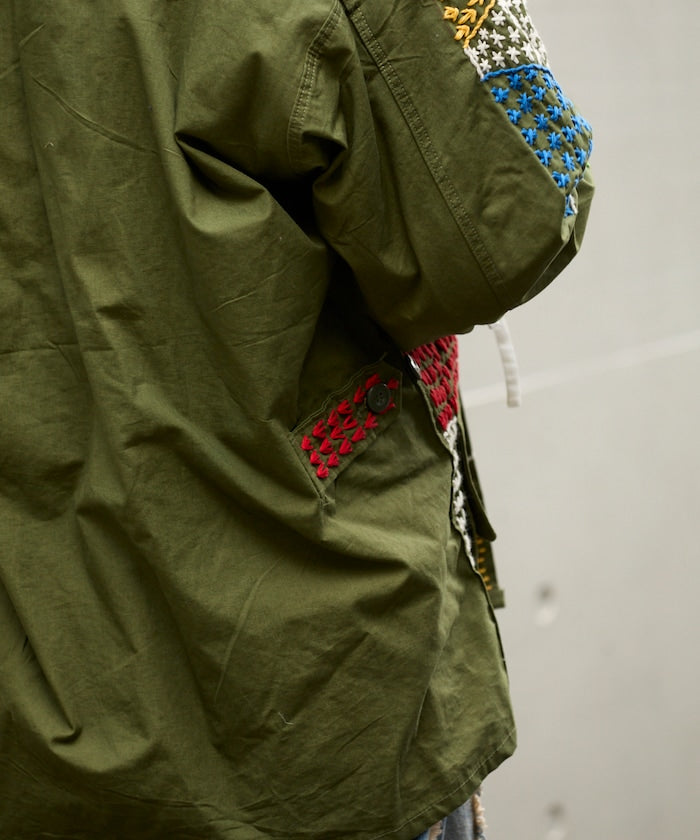 Vintage Hand-Stitch Remake Military Shirt Plain