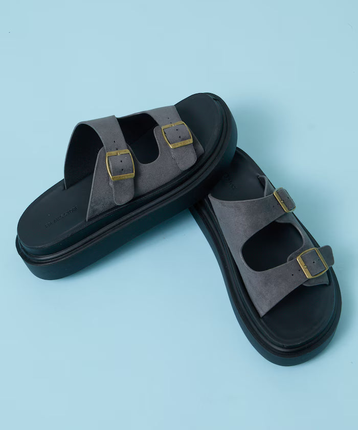 Lazerette SW Double Strap Slide Sandal / Platform Sole [23~28cm] 【Limited Edition】